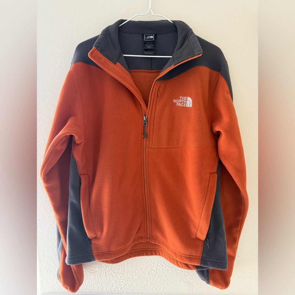The North Face Denali Full-Zip Fleece Jacket in Orange and Gray